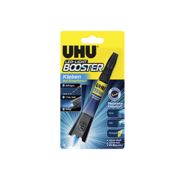 UHU LED LIGHT Booster моментно лепило с ултравиолетова лампа 3 грама