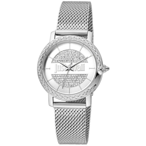 Дамски часовник с меш верижка и циферблат с камъни Just Cavalli JC1L212M0215