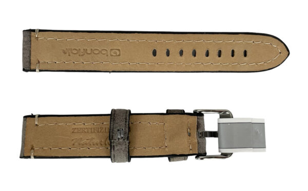 Тъмно сива кожена каишка за часовници Rodeosoft Chrono 18 мм - Image 2