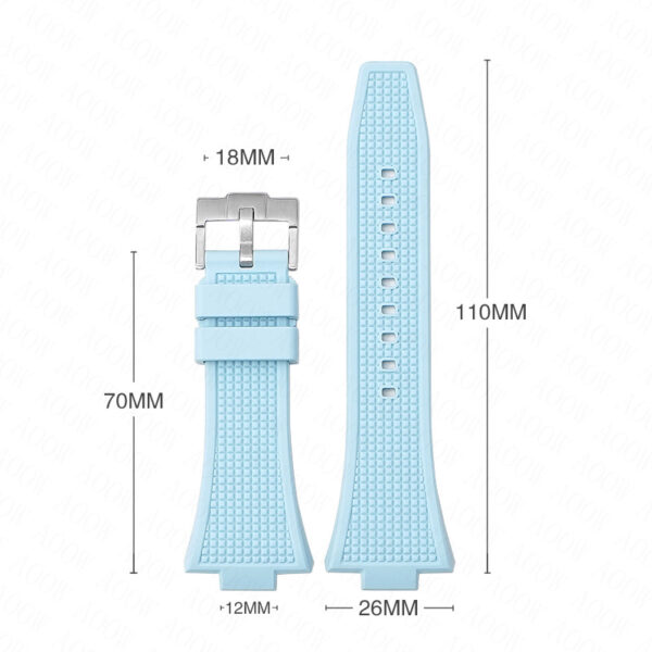 Светлосиня гумена каишка за Tissot PRX Series T137.407, T137.410 - Image 5