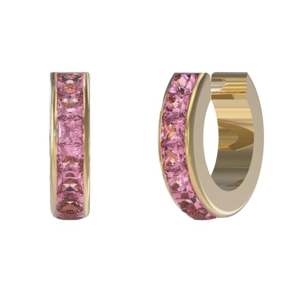Guess позлатени обеци, розови камъни Swarovski