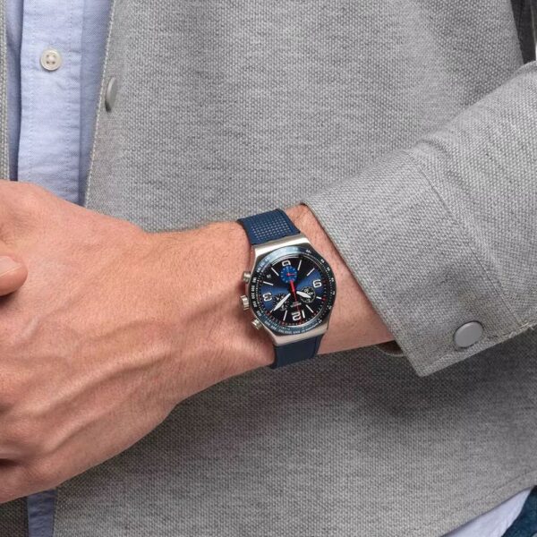 Силиконова тъмно синя Swatch каишка за часовник AYV2454 - Image 5