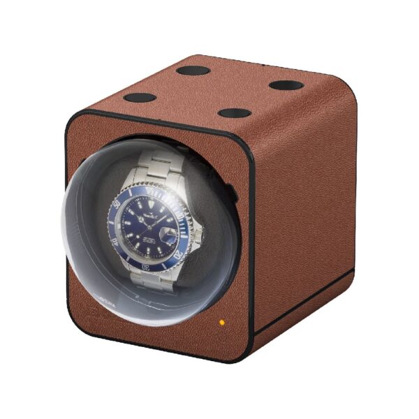 Boxy Fancy Brick кутия за навиване на часовник с кафява кожа