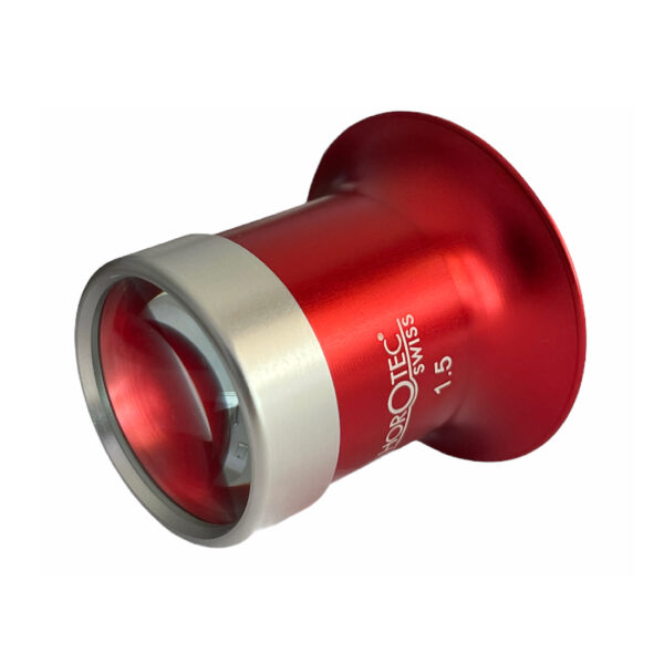 Horotec MSA 00.031-1.5 часовникарска лупа в алуминиев анодиран корпус с винтов пръстен x6.5 - Image 2