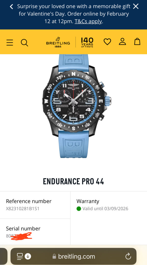 Нов мъжки часовник Breitling Endurance PRO 44 X82310281B1S1, син - Image 8