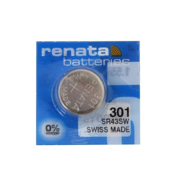 Батерия за часовник Renata 301 SR43SW със сребърен оксид, 1.55V