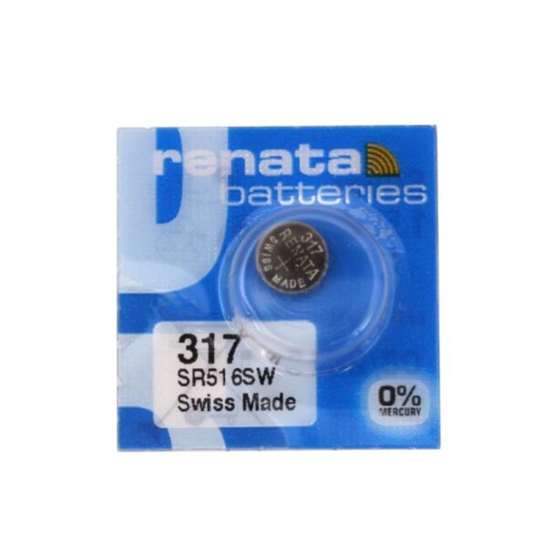 Батерия за часовник Renata 317 SR516SW със сребърен оксид, 1.55V