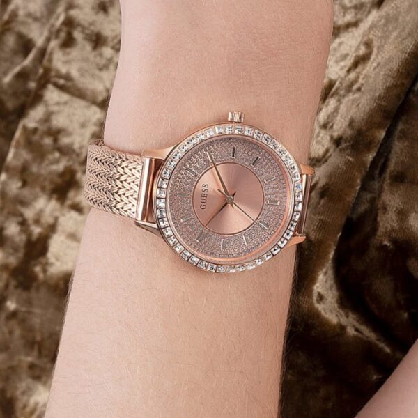 Дамски часовник Guess в розово злато и камъни Swarovski, 38мм - Image 2