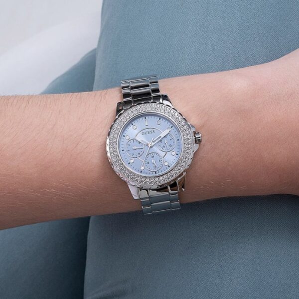 Дамски часовник Guess с камъни и син циферблат, 28мм - Image 2