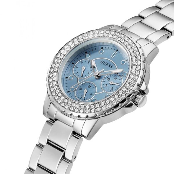 Дамски часовник Guess с камъни и син циферблат, 28мм - Image 3