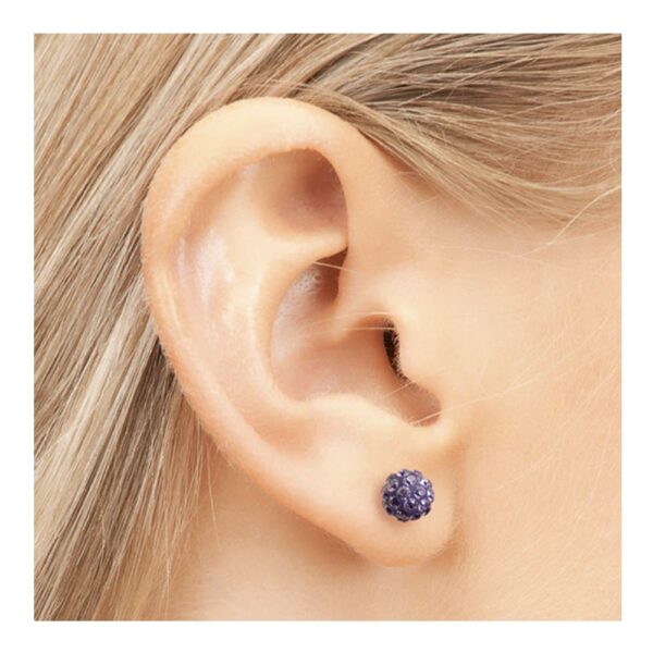 Обеци Studex Tanzanite с кристална лилава топка, 4.5 мм, 7522-0328 - Image 2