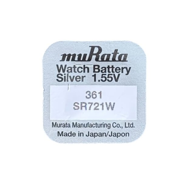 Батерия за часовник Murata 361 SR721W със сребърен оксид, 1.55V