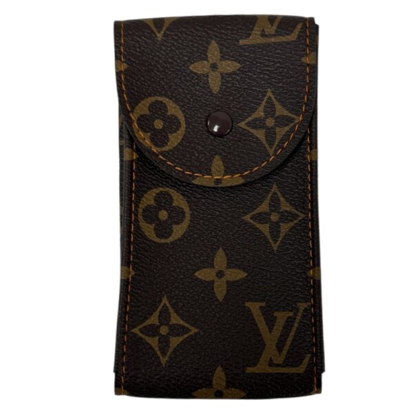 Louis Vuitton кожен калъф за часовник с оранжеви шевове - Image 3