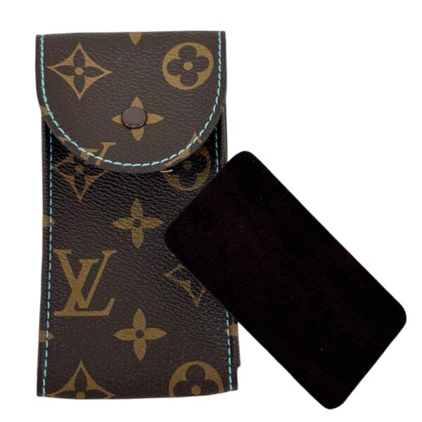 Louis Vuitton кожен калъф за часовник със сини Tiffany шевове - Image 2