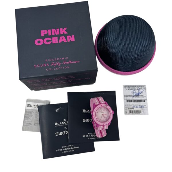 Swatch Blancpain Scuba Pink Ocean Fifty Fathoms SO35P40 розов дамски часовник - Image 5