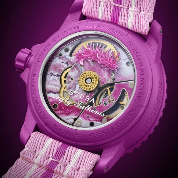 Swatch Blancpain Scuba Pink Ocean Fifty Fathoms SO35P40 розов дамски часовник - Image 2