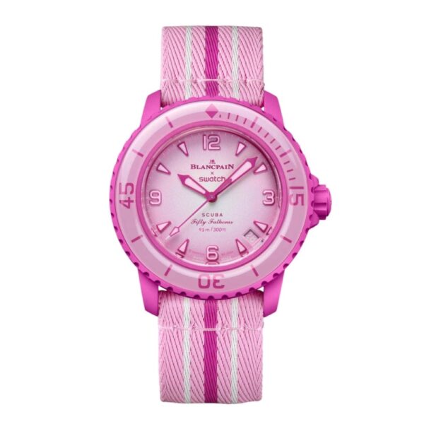 Swatch Blancpain Scuba Pink Ocean Fifty Fathoms SO35P40 розов дамски часовник
