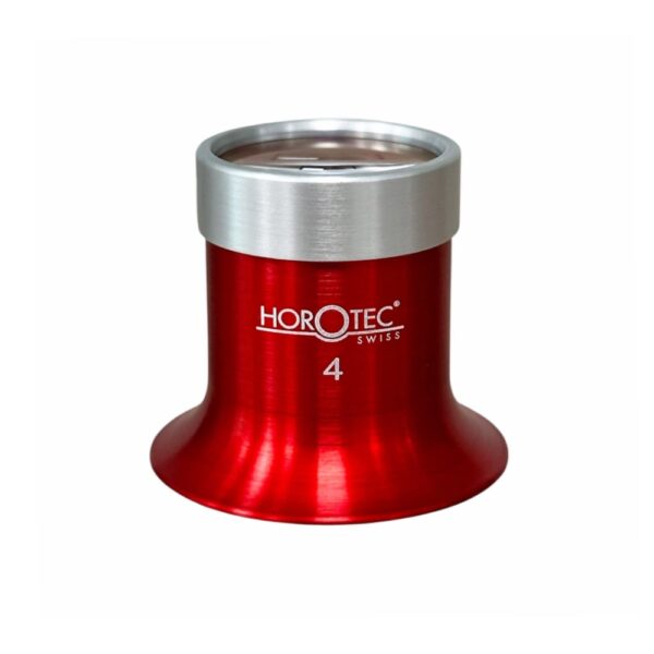 Horotec MSA 00.031-4 часовникарска лупа в алуминиев анодиран корпус с винтов пръстен x2.5