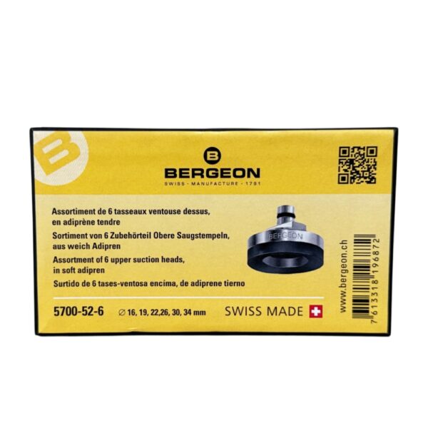 Комплект от 6 вакуумни накрайника Bergeon 5700-52-6, от мек адипрен, за преса Bergeon 5700-Z - Image 2