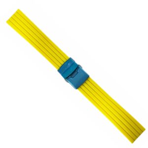 Buzzufy силиконов жълт каишка за часовник с неръждаема стоманена закопчалка 22mm