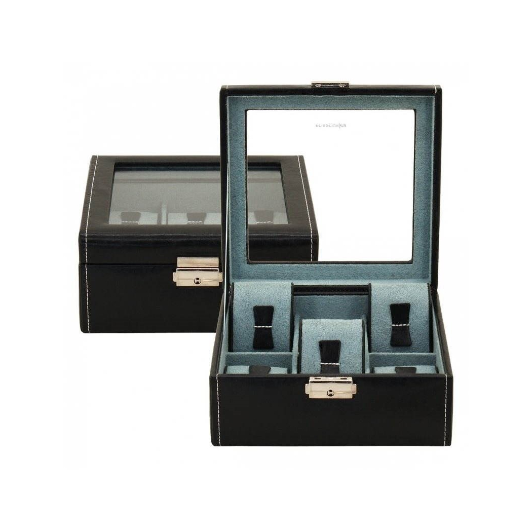 Friedrich 23 Черен часовников кейс с стъкло за 6 часовника