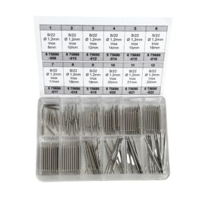 Комплект от 120 пружини, фланци от неръждаема стомана inox 1.20mm B/22, Швейцарско производство