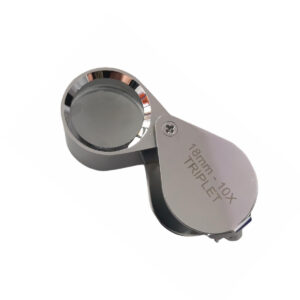 Лупа Triplet 10x за бижутери и златари с метална рамка