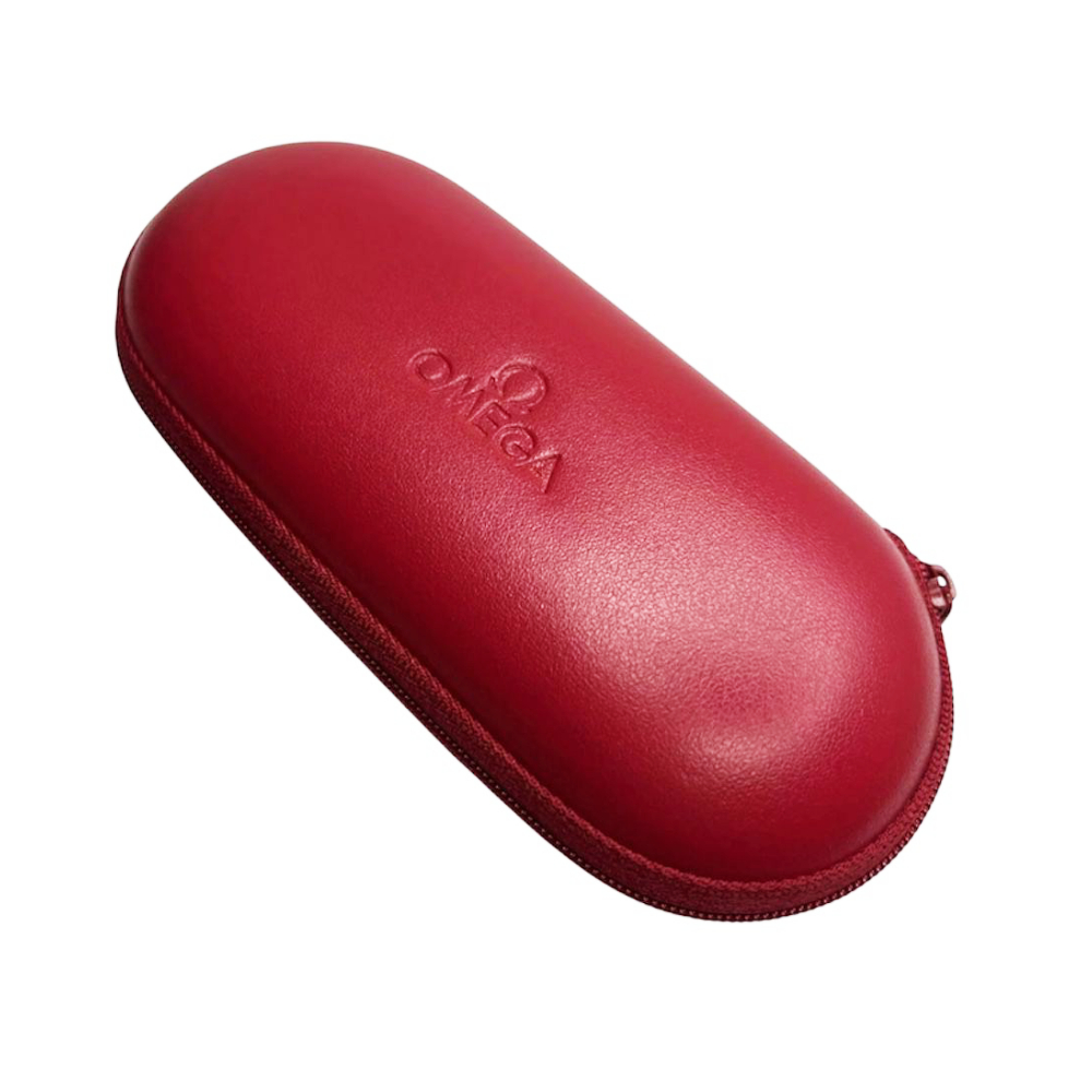 Червена калъфка за часовник Omega с цип и пяна за 1 часовник