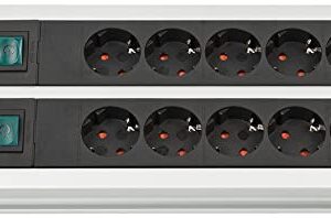 Разклонител Brennenstuhl Premium Aluminium с превключвател и 3 м кабел - Черен