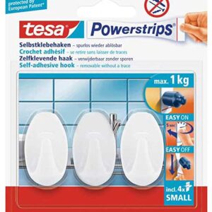 Теса Powerstrips Малки Овални Куки - Премахваеми Самозалепващи Стенни Куки за Стъкло