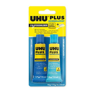 UHU Plus Бързосъхнещ Двукомпонентен Епоксиден Клей 2 x 15ml