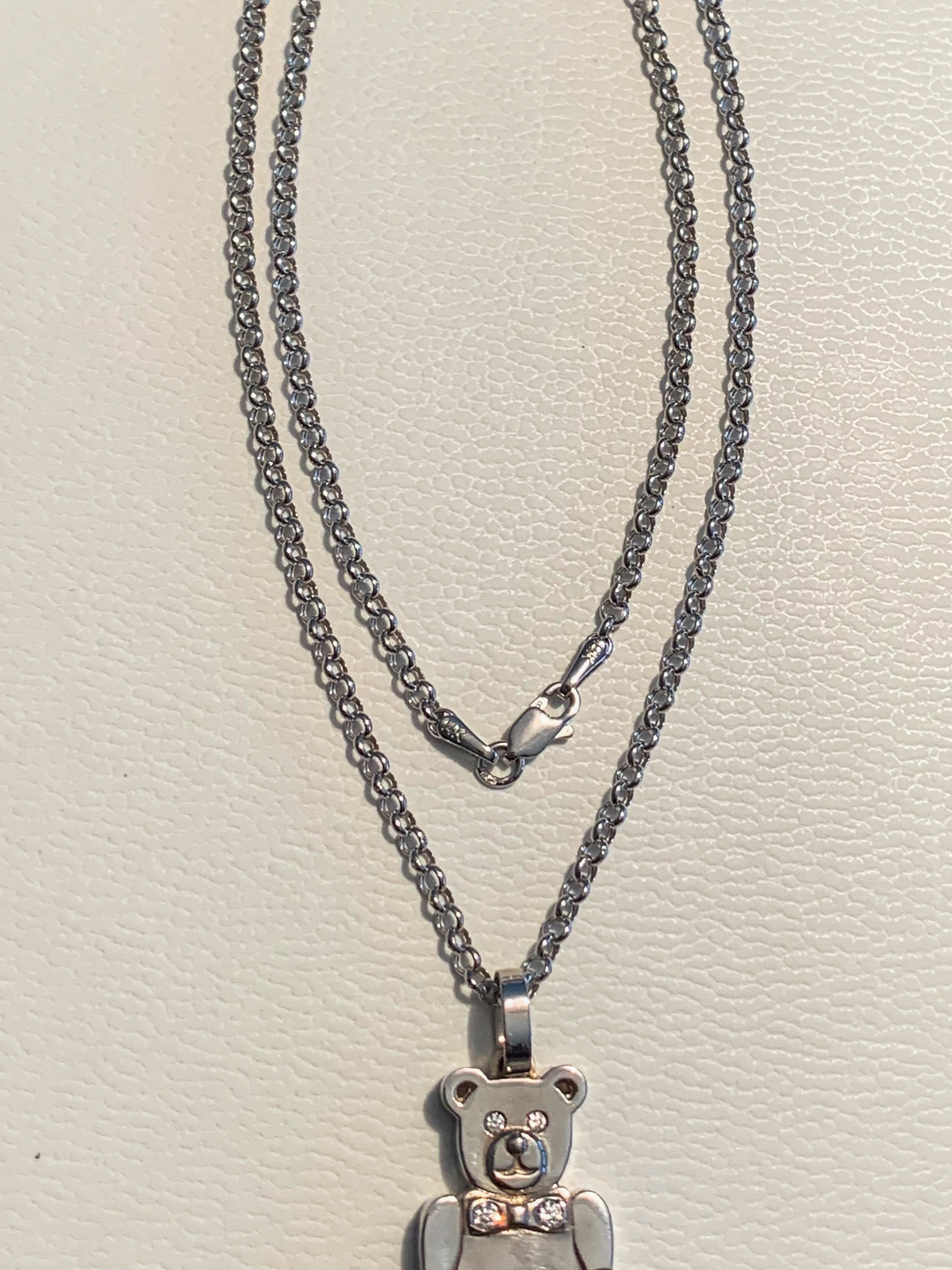 Обеци с медвежета от 14k бяло злато Charme