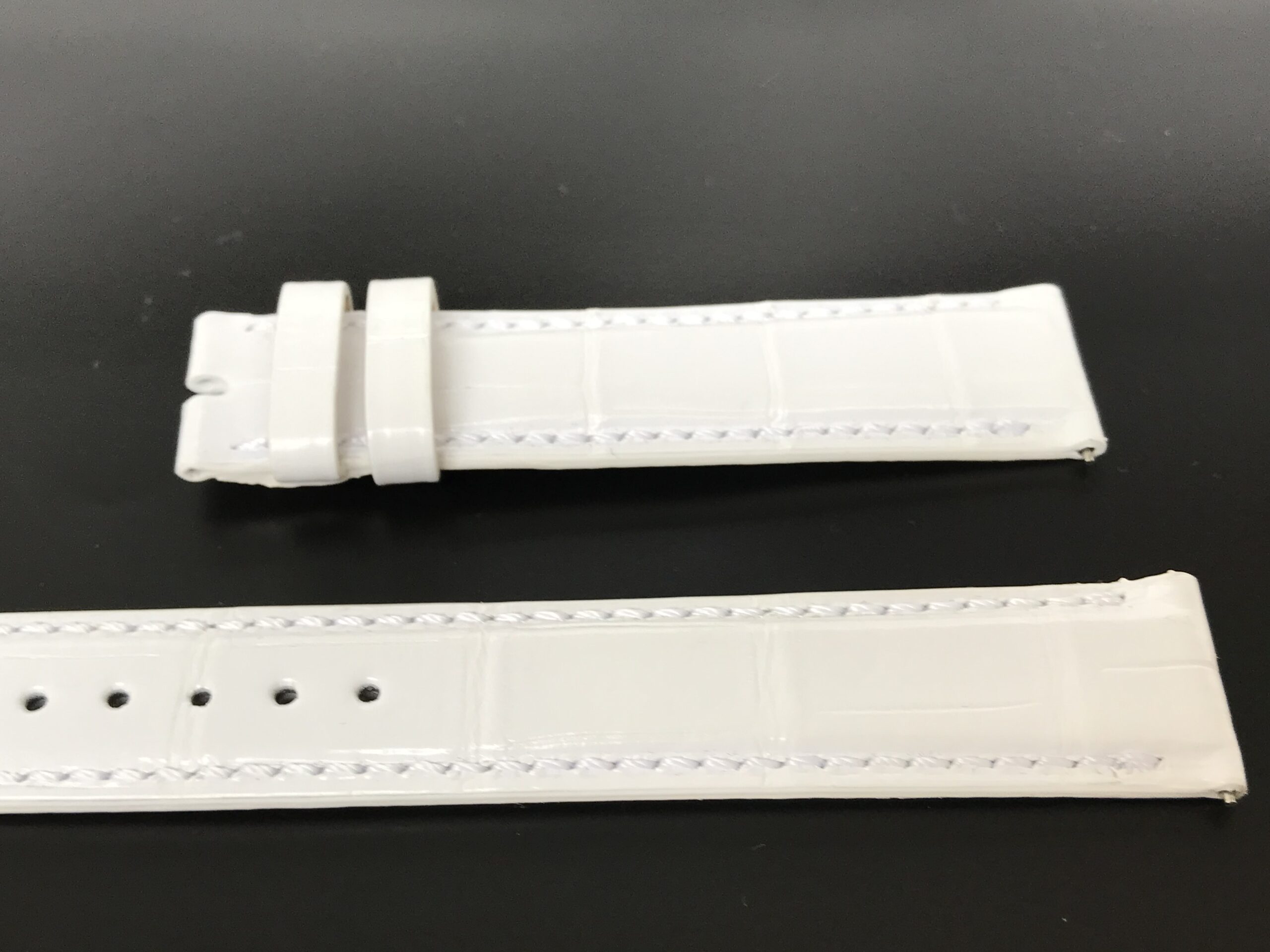 Бяла кожена каишка 17 мм за часовници Franck Muller - Image 2