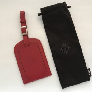 Червен кожен етикет за чанта Patek Philippe