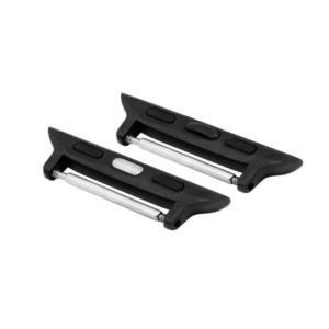 Черна каишка за Apple Watch с адаптер Hirsch AD1000-5-44, 44 мм