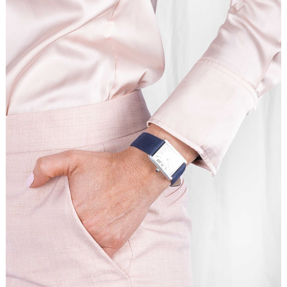 Каишка за часовник Hirsch Osiris от синя телешка кожа, 20 мм - Image 4