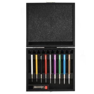 Комплект прецизни отвертки Horotec MSA01.020 с алуминиеви дръжки