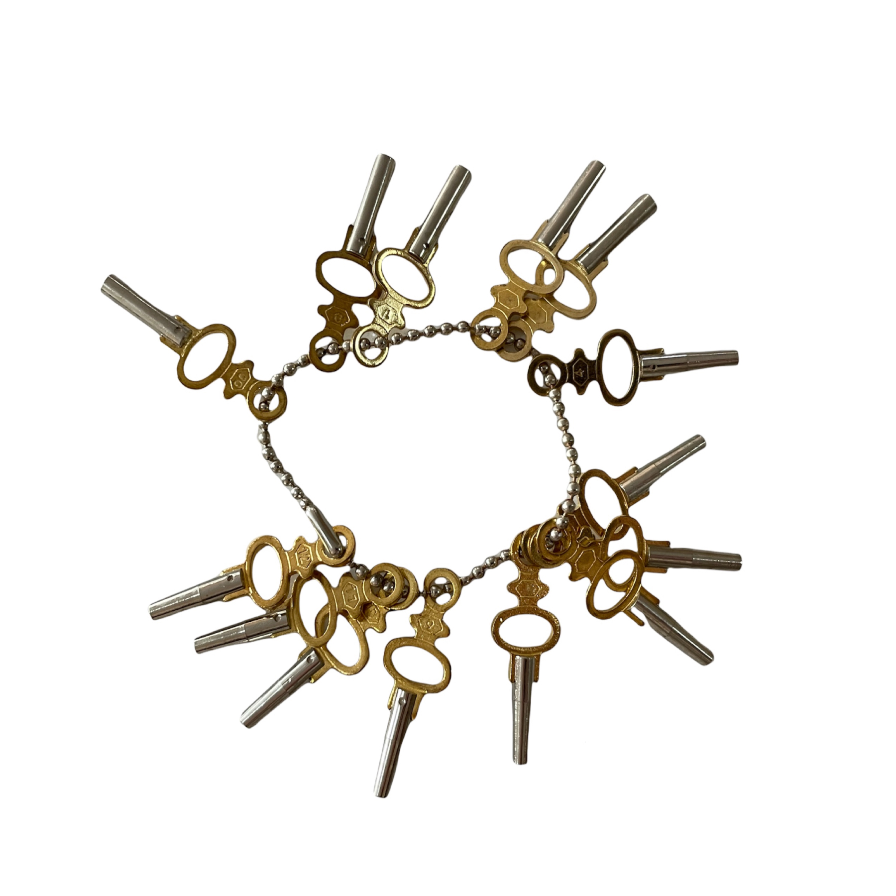 Комплект от 14 ключа за джобни часовници с никелово покритие 1.05 – 1.80 мм