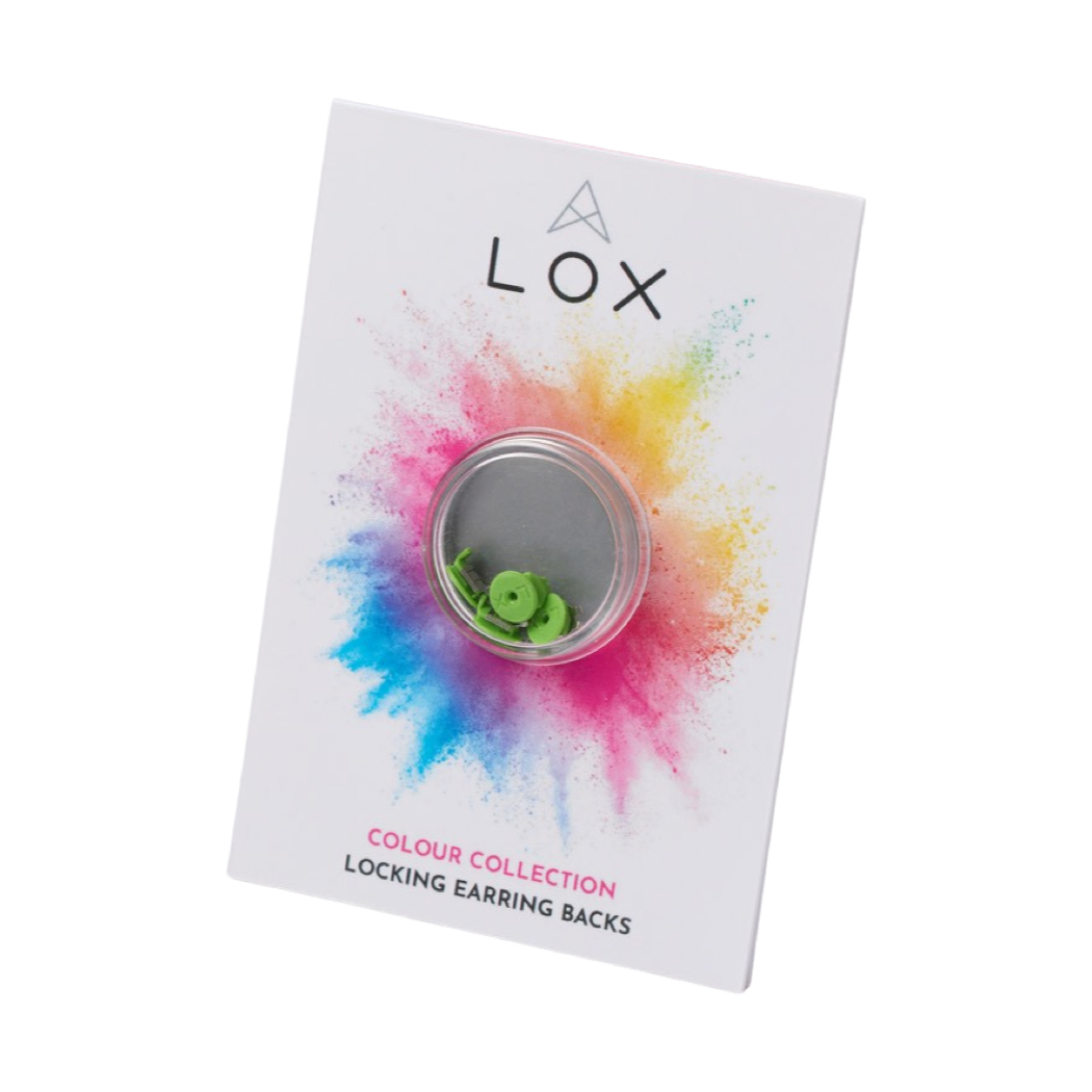 Зелени заключващи задни части за обеци LOX