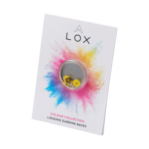 Жълти заключващи задни капачки за обеци LOX