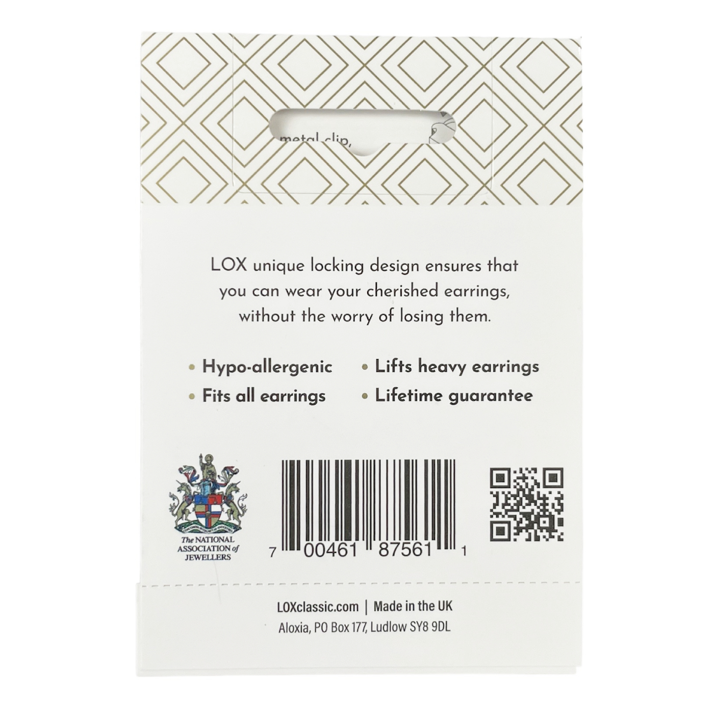 Златни заключващи задни части за обеци LOX - 2 двойки - Image 2