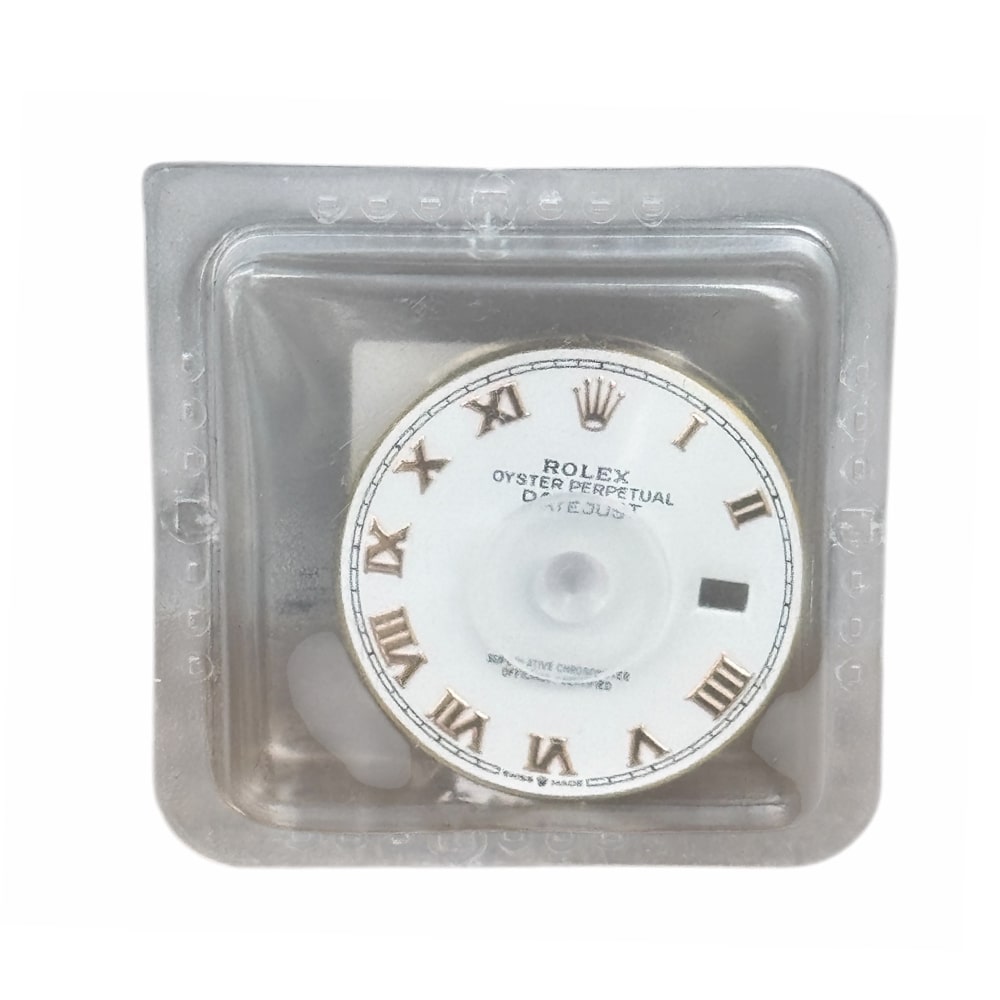 Нов бял римски циферблат за Rolex Datejust 126231 Everose Gold, 36 мм