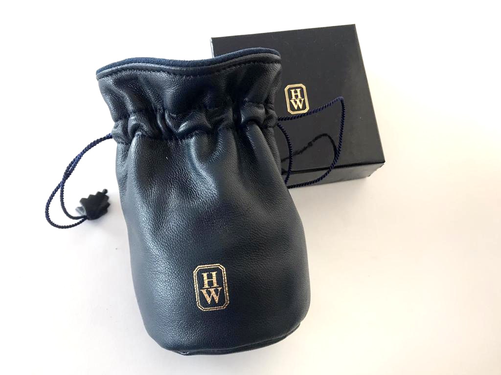 Кожена чанта за пътуване Harry Winston в син цвят