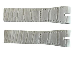Бяла кожена каишка за часовник Roger Dubuis 22x27 мм