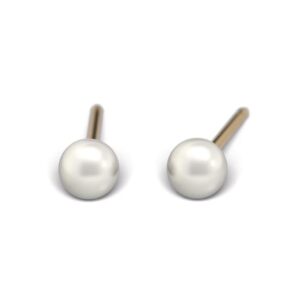 Златни обеци Studex с бяла перла 3 мм 7531-0673