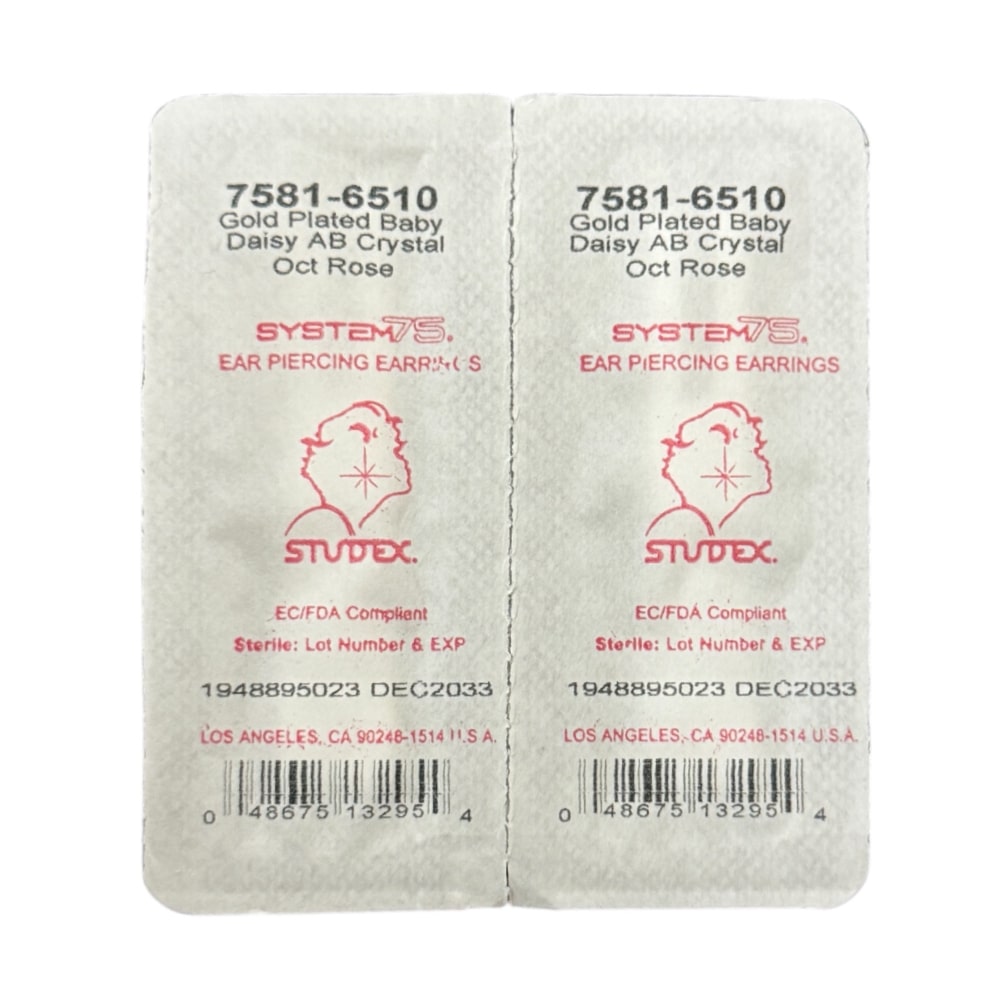 Златни обеци с цвете за деца Studex, 3 мм - Image 5