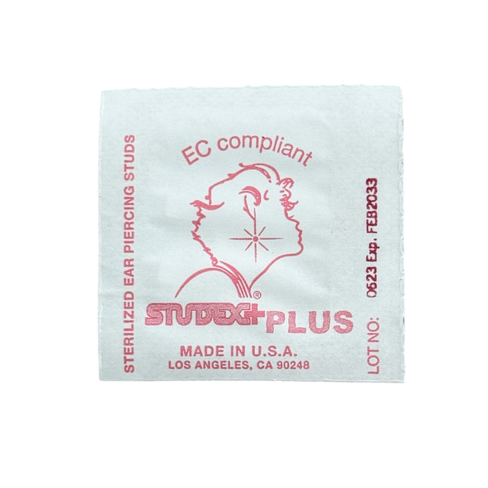 Овални детски обеци с бели камъни STUDEX, 3.95 мм - Image 2