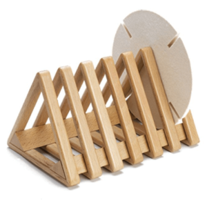 Дървен органайзер за колела от филц и шлифовъчни колела с 6 слота