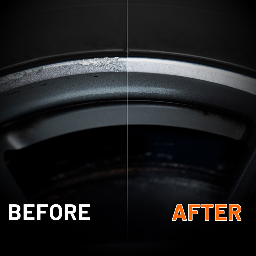 QUIXX Комплект за ремонт на джанти ЧЕРЕН Течен пълнител за алуминий + шкурка за боя, Комплект за възстановяване на метал, ref. 10287 (BLACK) - Image 2