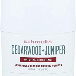 Дезодорант Schmidt's с кедър и хвойна, пътуващ размер 19гр